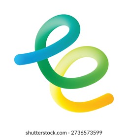 Multicolor swirly e logo wave