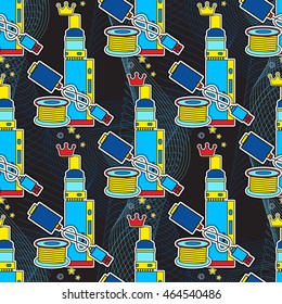 multicolor template  e-cigarette . seamless pattern. vector texture. for design.  vape,