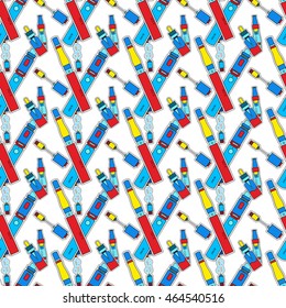 multicolor template  e-cigarette . seamless pattern. vector texture. for design.  vape,