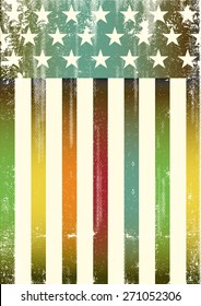 Multicolor textured american flag. An american rainbow color flag for a background of a poster.