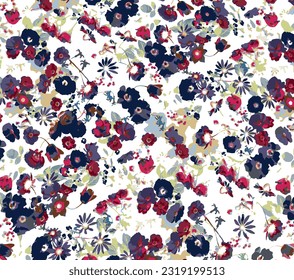 multicolor tone a solid simple tiny and small hibiscus and chamomile flower with bright background, vector illustration digital image for textile or wrapping paper printing factory