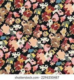 multicolor tone a solid small flower with full all over, vector design with black background illustration digital image for textile or wrapping paper printing factory