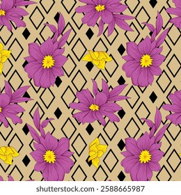 multicolor tone of vector abstract roses flower motif 