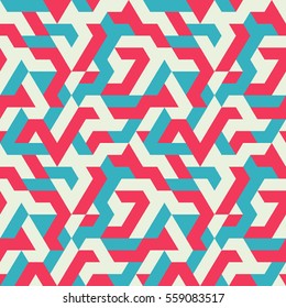 Multicolor triangle zigzag Seamless Pattern. Modern Geometric trends. Abstract Vector illustration. 