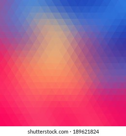 Mehrfarbiger dreieckiger Hintergrund. Farbiges Hipstermuster mit Dreiecksmosaik.