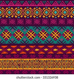 multicolor tribal Navajo seamless pattern. aztec grunge abstract geometric art print. ethnic hipster backdrop.  Wallpaper, cloth design, fabric, paper, wrapping, postcards. hand drawn.  