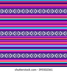 multicolor tribal Navajo vector seamless stripes pattern. aztec fancy abstract geometric art print. ethnic hipster backdrop. Wallpaper, cloth design, fabric, paper, cover, textile, weave, wrapping