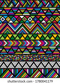 multicolor tribal vector seamless navajo pattern. aztec abstract geometric art print. Colored ethnic vector background. Wallpaper, cloth design, fabric, tissue, cover, cotton, papper, textile template