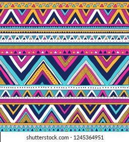 Multicolor Tribal Vector Seamless Pattern Aztec Stock Vector (Royalty ...
