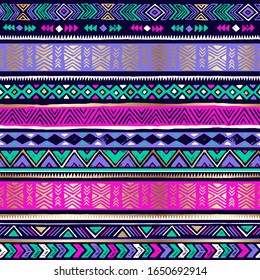 multicolor tribal vector seamless pattern. aztec fancy abstract geometric art print. ethnic background. doodle hand drawn. Wallpaper, cloth design, fabric, tissue, cover, cotton, textile, wrapping.