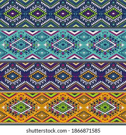 multicolor tribal vector seamless pattern. aztec fancy abstract geometric art print. ethnic hipster background. doodle hand drawn. Wallpaper, cloth design, fabric, tissue, cover, textile template.