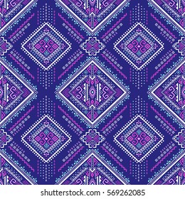 multicolor tribal vector seamless pattern with doodle elements. aztec fancy abstract geometric art print. ethnic hipster background. hand drawn. Wallpaper, cloth design, fabric, textile template