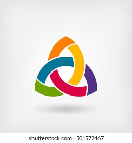 multicolor triquetra symbol. vector illustration - eps 10