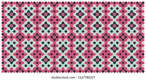 Multicolor truchet tiling connections illustration