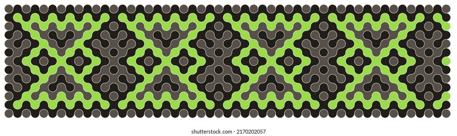 Multicolor truchet tiling connections illustration