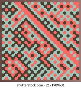 Multicolor truchet tiling connections illustration