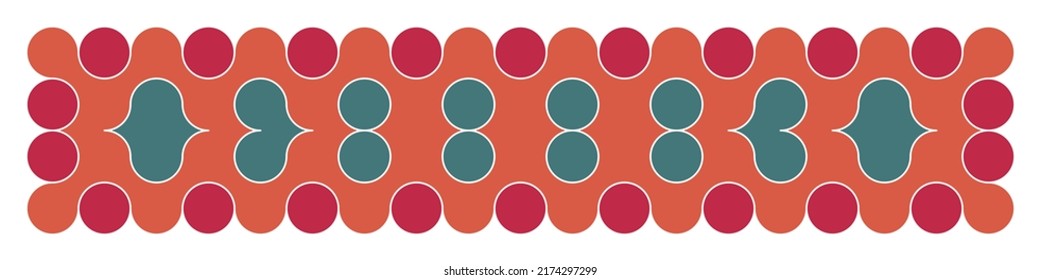 Multicolor truchet tiling connections illustration