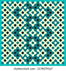 Multicolor truchet tiling connections illustration