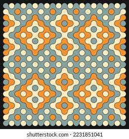 Multicolor truchet tiling connections illustration