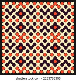 Multicolor truchet tiling connections illustration