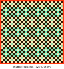 Multicolor truchet tiling connections illustration