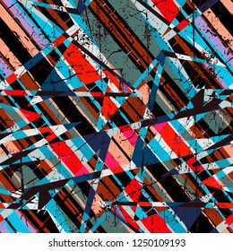 Multicolor urban seamless texture. Abstract vector background for web page, banners backdrop, fabric, home decor, wrapping, boys and sports design
