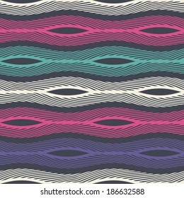 Multicolor Variegated Ornate Striped Pattern