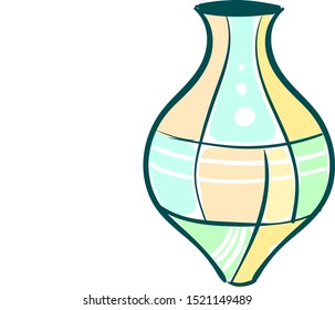 Jarrón multicolor, ilustración, vector sobre fondo blanco.