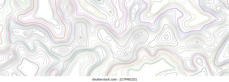 Multicolor vector background, banner. Imitation of a geographical map, contour lines.