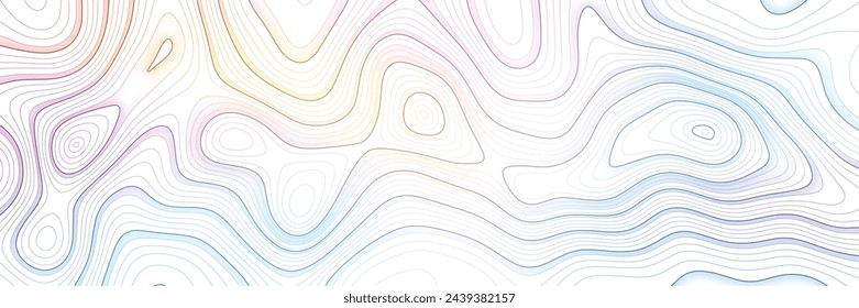 Multicolor vector background, banner, imitation of a geographical map, contour lines