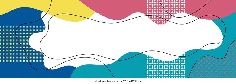 Multicolor vector banner, abstract shapes, frame