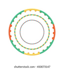 Multicolor vector plastic hula hoop set vector illustration isolated on a white background