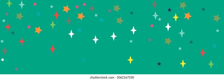 Multicolor Vibrant Sea Bright Blue White Vivid Stars Ornament. Colorful Pink Violet Indigo Green Red Lavender Illustration. Stars Chaotic Azure Turquoise Print Yellow Orange Pastel Sky Wallpaper.