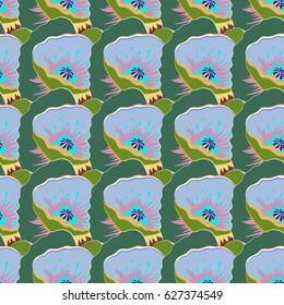 Multicolor vintage vector floral seamless pattern.