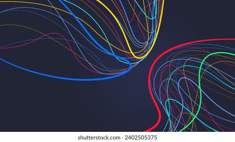 Multicolor visualization edge curve speed movement abstract futuristic background