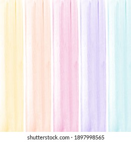 Multicolor Watercolor Brush Stripes Pattern.