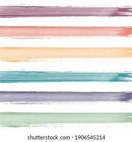 Multicolor Watercolor Brush Stripes Pattern. 