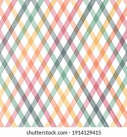 Multicolor Watercolor With Gingham Pattern.