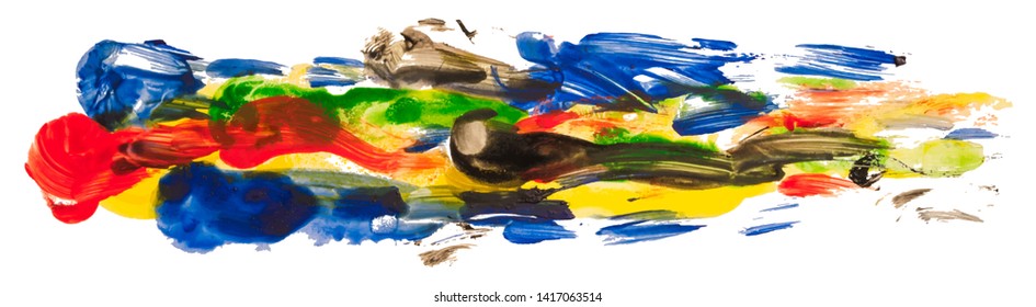 Multicolor watercolor texture long paint stain brush stroke. EPS10 vector illustration.