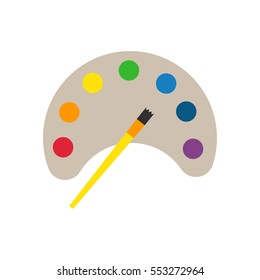 Multicolor watercolour paint box vector illustration.