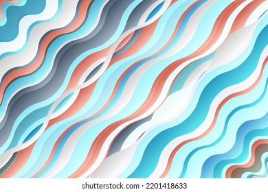 Diseño vectorial de la forma de fondo de la onda multicolor. ilustración