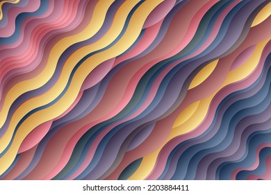 Multicolor  Wave abstract art background shape vector design. illustration