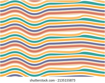 Multicolor wave lines vector, Abstract geometric pattern.Texture stripe with wavy, curved lines. Optical art background. Zigzag effect, Wave design with psychedelic stripes.Vector illustration.