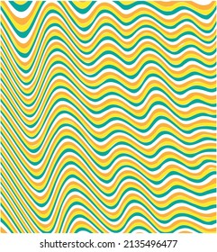 Multicolor wave lines vector, Abstract geometric pattern.Texture stripe with wavy, curved lines. Optical art background. Zigzag effect, Wave design with psychedelic stripes.Vector illustration.