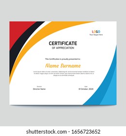 Multi-color waves certificate design template