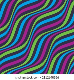 Multicolor Wavy Lines Seamless Background. Vector Tileable pattern.