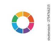 Multicolor wheel graphic design segments