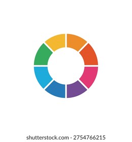 Multicolor wheel graphic design segments
