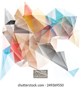 Multicolor ( White, Blue, Red, Rose, Brown ) Design Templates. Geometric Triangular Abstract Modern Vector Background. 