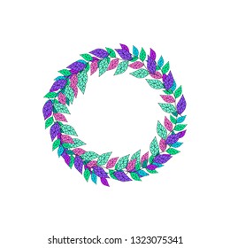 Multicolor wreath with leaves
